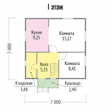 Проект простого, но уютного дома для сезонного проживания / План 1 этажа