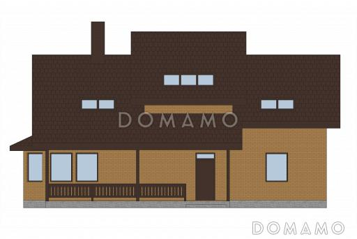 Проект каркасного дома с постирочной на мансардном этаже / Фасад 1