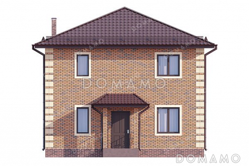 Проект двухэтажного дома с большой гостиной и столовой / Фасад 2