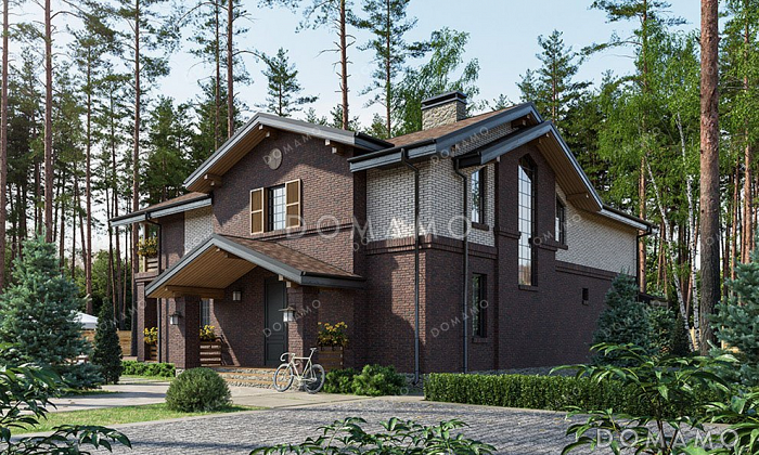 Проект одноэтажного дома с мансардой, террасой и сауной