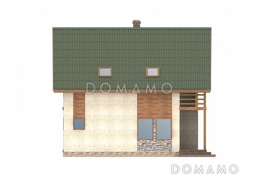 Проект каркасного дома с двумя балконами на мансардном этаже / Фасад 4