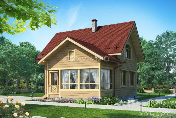 Проект вместительного загородного дома с уютной верандой и отличной планировкой