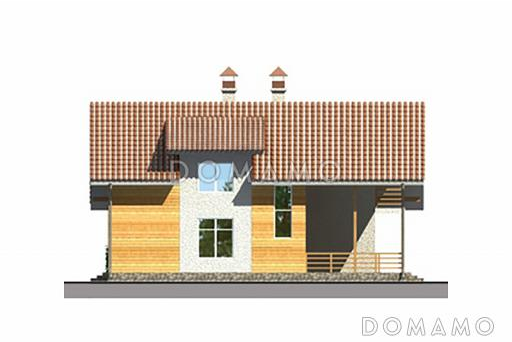 Проект дома с двумя крытыми угловыми террасами / Фасад 4