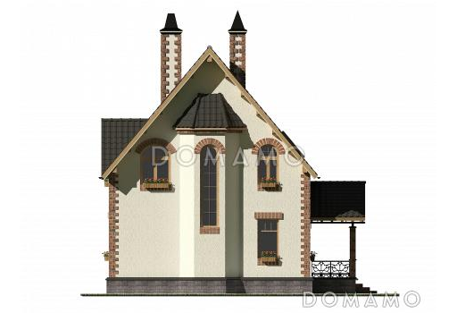 Проект практичного коттеджа в европейском стиле / Фасад 4