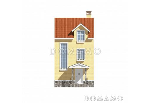 Проект узкого трехэтажного таунхауса 108 кв метров без гаража / Фасад 1