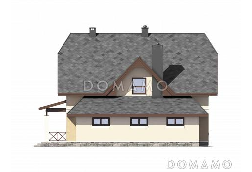 Проект дома из газобетона с двумя входами в котельную / Фасад 4