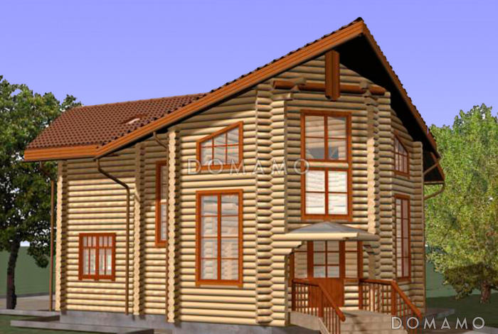 Проект двухэтажного дома с балконом, со вторым светом 