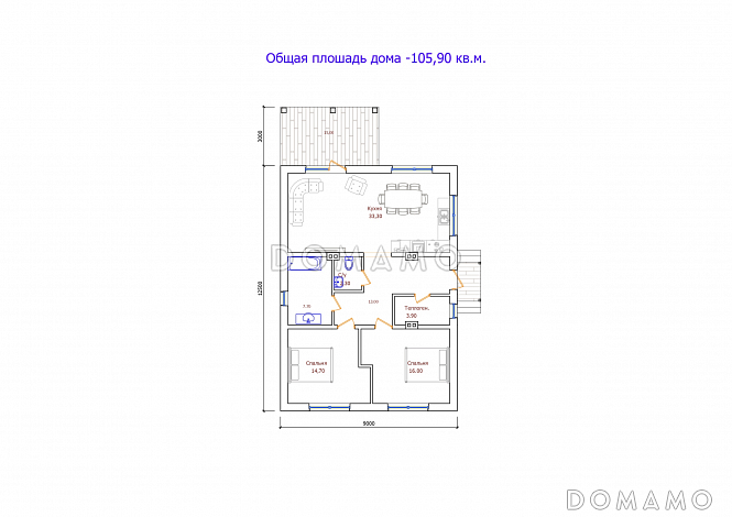 Проект 302 / План 1 этажа