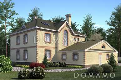 Проект коттеджа из газобетона с гаражом на 2 машины