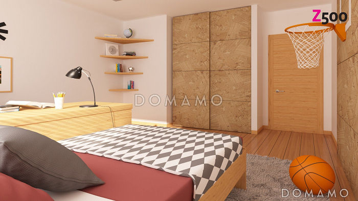 Проект одноэтажного дома из газобетона с зоной барбекю на террасе 