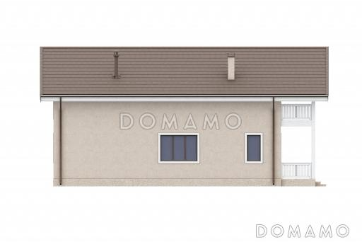 Проект дома со спа-зоной, одной спальней, бильярдной и широким балконом на мансарде / Фасад 3