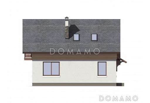 Проект небольшого дома из СИП панелей с интересной отделкой / Фасад 1