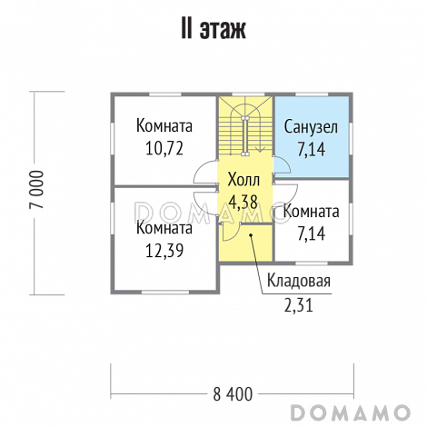 Проект каркасного дома для небольшой семьи / План мансардного этажа