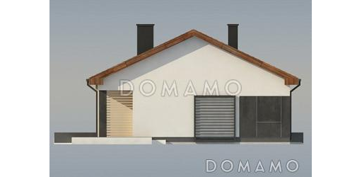 Проект комфортного одноэтажного дома из газобетона с четырьмя спальнями  / Фасад 2