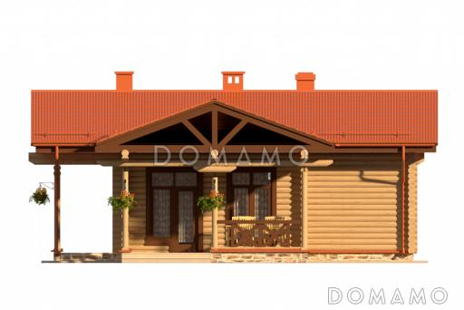 Проект бани c с террасой / Фасад 3