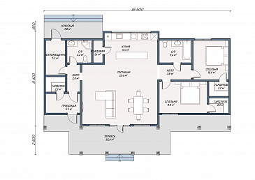 Каркасный дом "Ллойд" / План 1 этажа