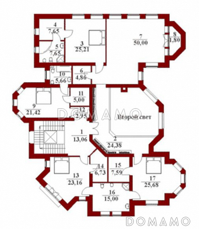 Проект коттеджа со вторым светом / План 2 этажа