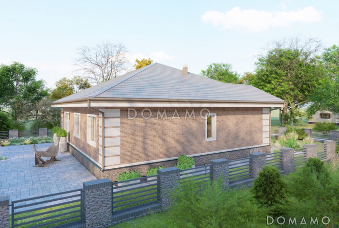 Проект одноэтажного дома из газобетона для небольшой семьи