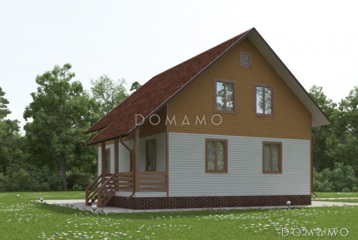 Проект каркасного дома 10х10 с топочной