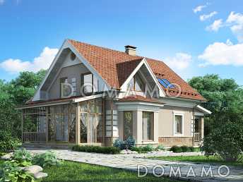 Проект дома из газобетона с мансардными окнами