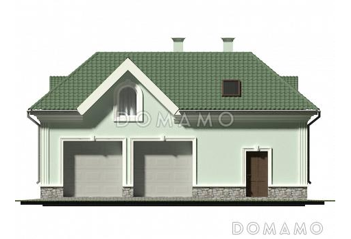 Проект большого гаража на 2 машины с котельной и мансардой / Фасад 4