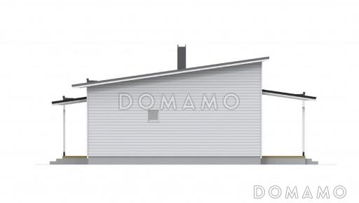 Проект одноэтажного каркасного дома с односкатной крышей / Фасад 4