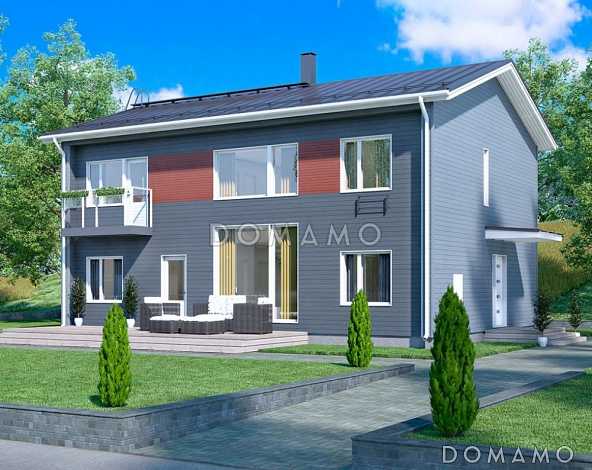 Проект каркасного дома с открытой террасой