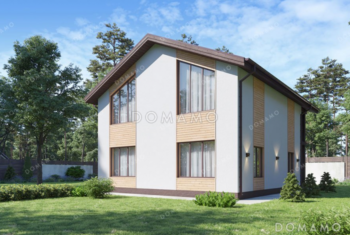 Проект дома с террасой и балконом