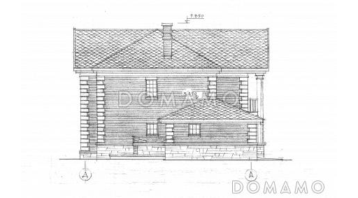 Проект двухэтажного дома с подвалом / Фасад 4