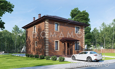 Проект двухэтажного дома с большой гостиной и столовой