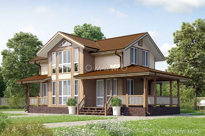 Проект загородного каркасного дома со вторым светом