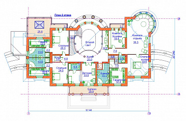Проект большого дома более 1500 м. кв. / План 2 этажа