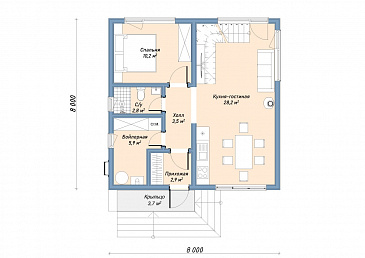 Каркасный дом "Нобель" / План 1 этажа