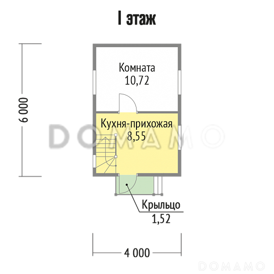 Проект маленького каркасного дома  / План 1 этажа