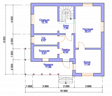 Давир -10 / План 1 этажа