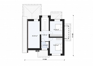 Проект трехэтажного дома в английском стиле S-187 / План 2 этажа
