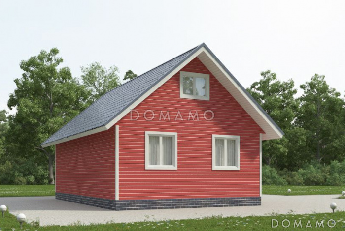 Проект яркого каркасного дома