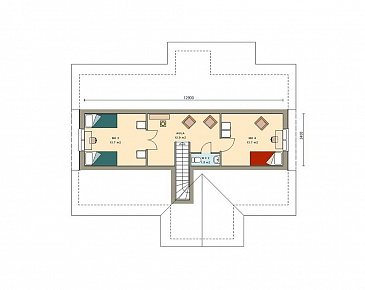 Проект каркасного дома / План мансардного этажа