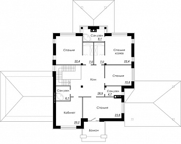 Проект дома из газобетона элитного статуса / План 2 этажа