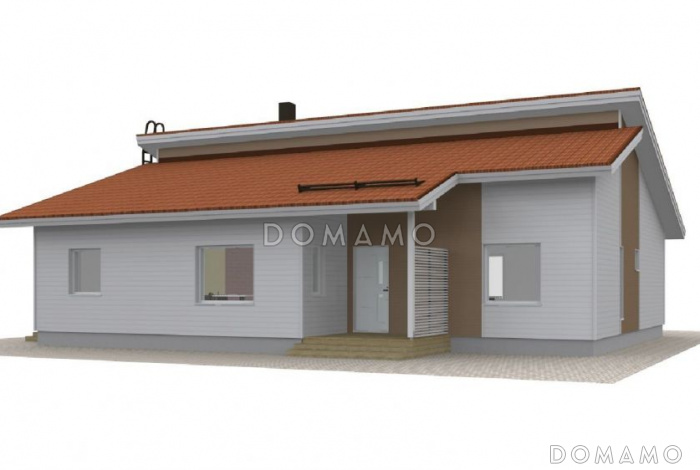 Проект одноэтажного каркасного дома с отдельным входом в маленькую котельную