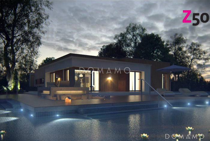 Проект просторного современного одноэтажного дома из кирпича с тремя спальнями, кабинетом и гаражом