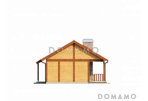 Проект маленького уютного одноэтажного дома из газобетона для круглогодичного проживания / Фасад 4