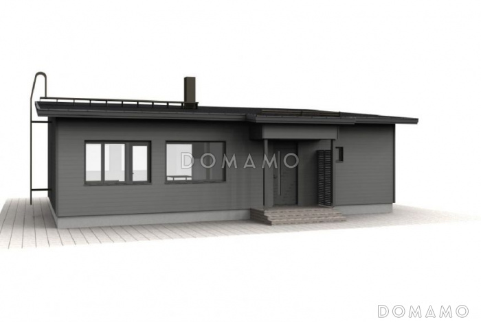 Проект одноэтажного каркасного дома с односкатной крышей