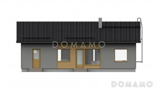 Проект одноэтажного каркасного дома с рациональной планировкой / Фасад 3