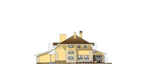Готовый проект дома с цокольным этажом / Фасад 3