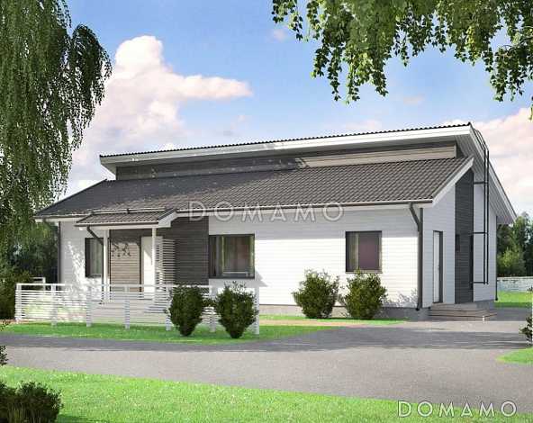 Проект современного каркасного дома с небольшим санузлом