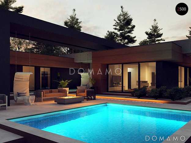 Проект просторного одноэтажного дома из газобетона для большой семьи