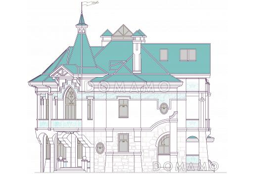 Проект компактного коттеджа в стиле модерн / Фасад 2