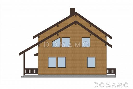 Проект дома из пеноблоков с постирочной на мансардном этаже / Фасад 2