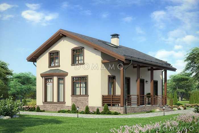 Проект дома с открытой дневной зоной первого этажа